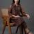 tailored women floral printed regular chanderi silk kurta with trousers