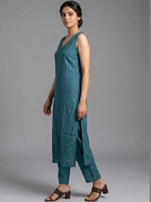contemporary formal women regular kurta with trousers 2