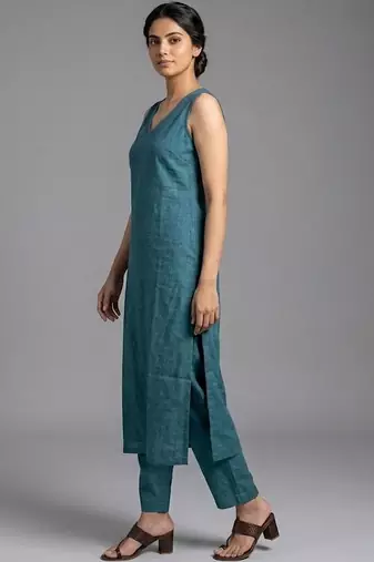 contemporary formal women regular kurta with trousers