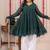 Emerald green crinkled peplum kurta set