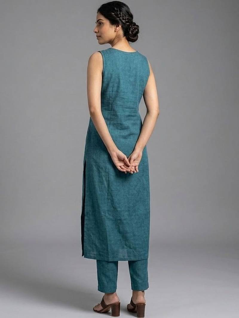contemporary formal women regular kurta with trousers