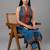 contemporary formal women ethnic motifs printed regular chanderi silk kurta with trousers