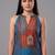 contemporary formal women ethnic motifs printed regular chanderi silk kurta with trousers