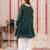 Emerald green crinkled peplum kurta set