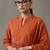 floral embroidered a-line cotton kurta & trousers sets