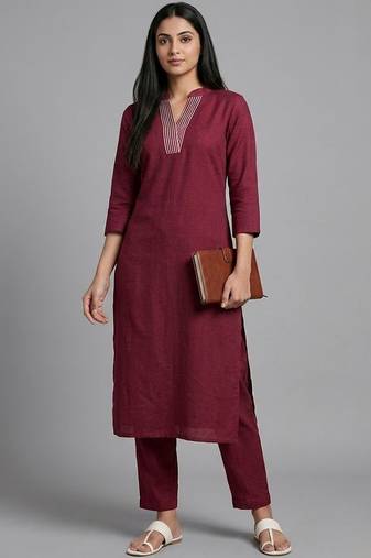 structured workwear women regular kurta with trousers
