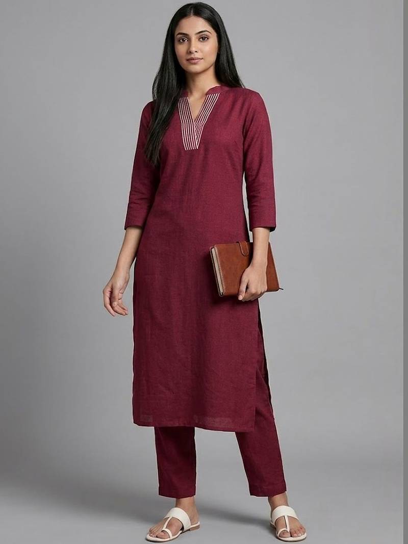 structured workwear women regular kurta with trousers
