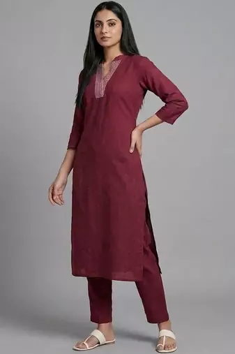 structured workwear women regular kurta with trousers
