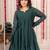 Emerald green crinkled peplum kurta set