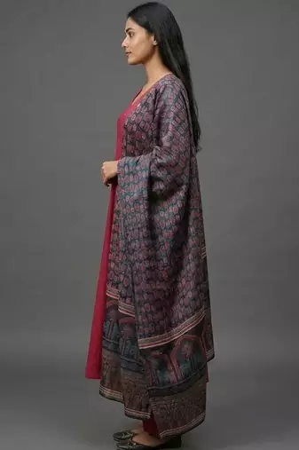 smart women ethnic motifs regular sequinned kurta with trousers & with dupatta