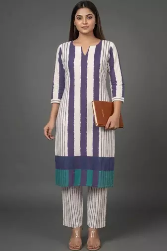 everyday classic women printed regular kurta with trousers