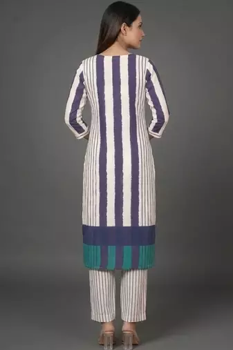 everyday classic women printed regular kurta with trousers