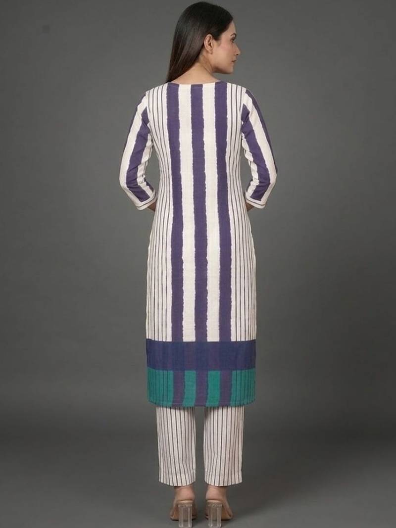 everyday classic women printed regular kurta with trousers