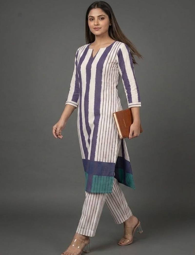 everyday classic women printed regular kurta with trousers