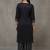 workwear women striped regular thread work cotton kurta with trousers