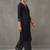 workwear women striped regular thread work cotton kurta with trousers