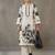 structured workwear women floral printed regular thread work cotton kurta with trousers