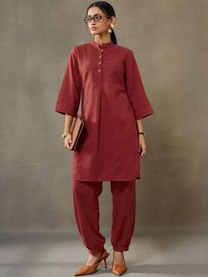 formal women regular thread work cotton kurta with harem pants 1