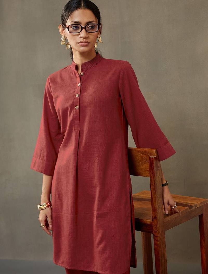 formal women regular thread work cotton kurta with harem pants