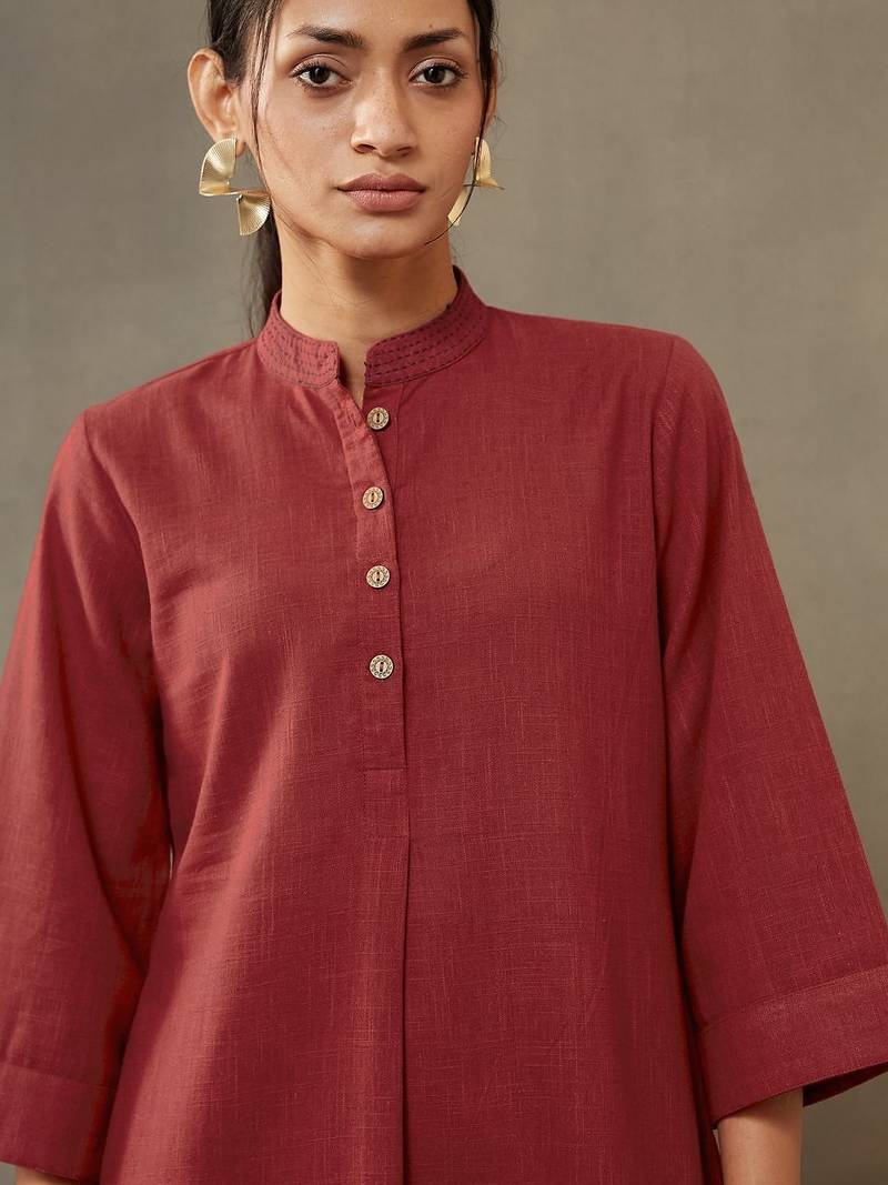 formal women regular thread work cotton kurta with harem pants