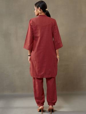 formal women regular thread work cotton kurta with harem pants 7