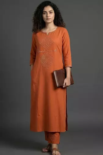 everyday classic women ethnic motifs embroidered regular beads and stones kurta with trousers
