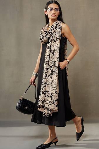 contemporary formal women floral regular cotton kurta with dupatta