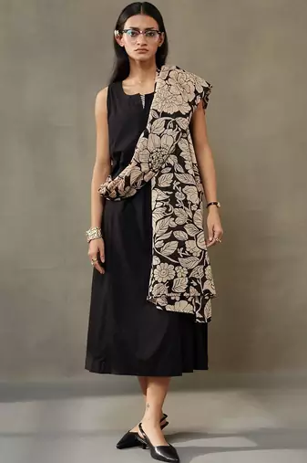contemporary formal women floral regular cotton kurta with dupatta