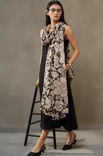 contemporary formal women floral regular cotton kurta with dupatta
