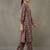 contemporary formal women floral printed regular cotton kurta with trousers