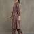 contemporary formal women floral printed regular cotton kurta with trousers