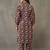 contemporary formal women floral printed regular cotton kurta with trousers