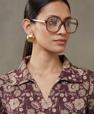 contemporary formal women floral printed regular cotton kurta with trousers 6