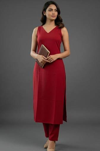 structured workwear women regular kurta with trousers