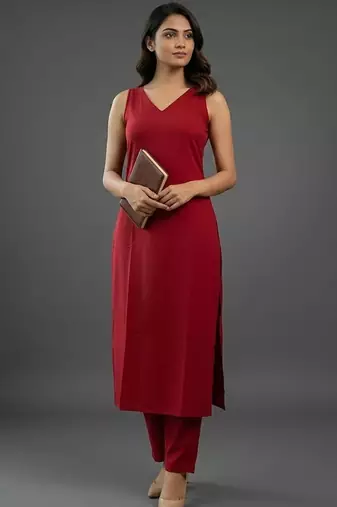 structured workwear women regular kurta with trousers