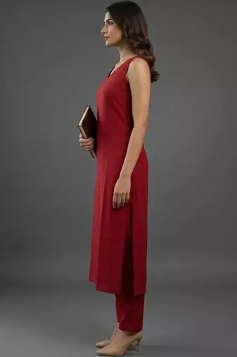 structured workwear women regular kurta with trousers