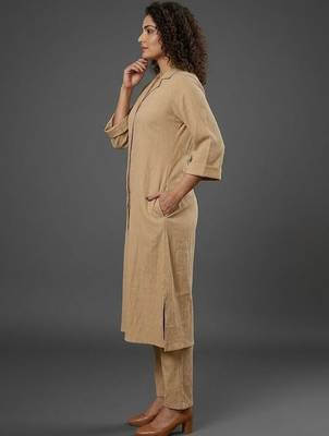 formal women regular silk crepe kurta with trousers 2