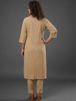 formal women regular silk crepe kurta with trousers 3