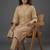 formal women regular silk crepe kurta with trousers