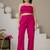 Fuchsia pink cotton co-ord set with blazer