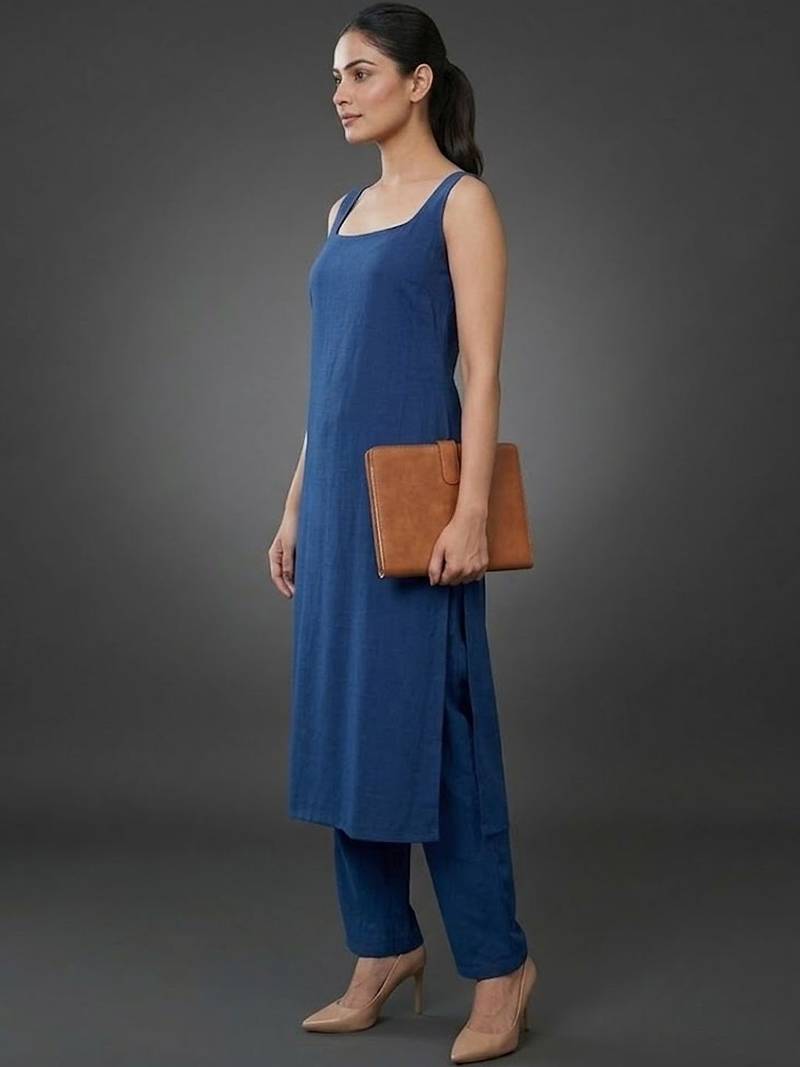 smart women regular kurta with trousers
