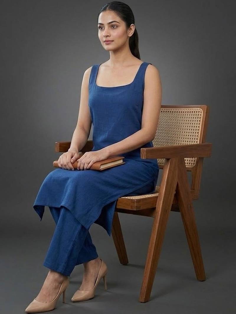 smart women regular kurta with trousers