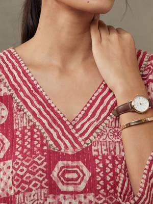 everyday classic women ethnic motifs printed regular cotton kurta with trousers 2