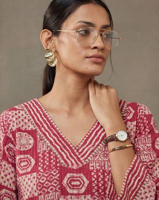 everyday classic women ethnic motifs printed regular cotton kurta with trousers 6