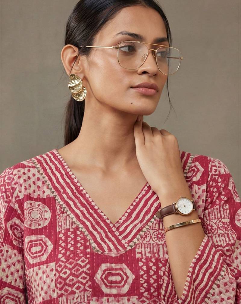 everyday classic women ethnic motifs printed regular cotton kurta with trousers