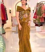 Golden brown multi-way drape skirt