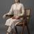 formal women printed regular chanderi silk kurta with trousers