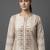 formal women printed regular chanderi silk kurta with trousers