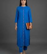 smart women regular thread work kurta with trousers