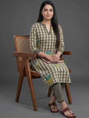 contemporary formal women printed regular kurta with trousers 5
